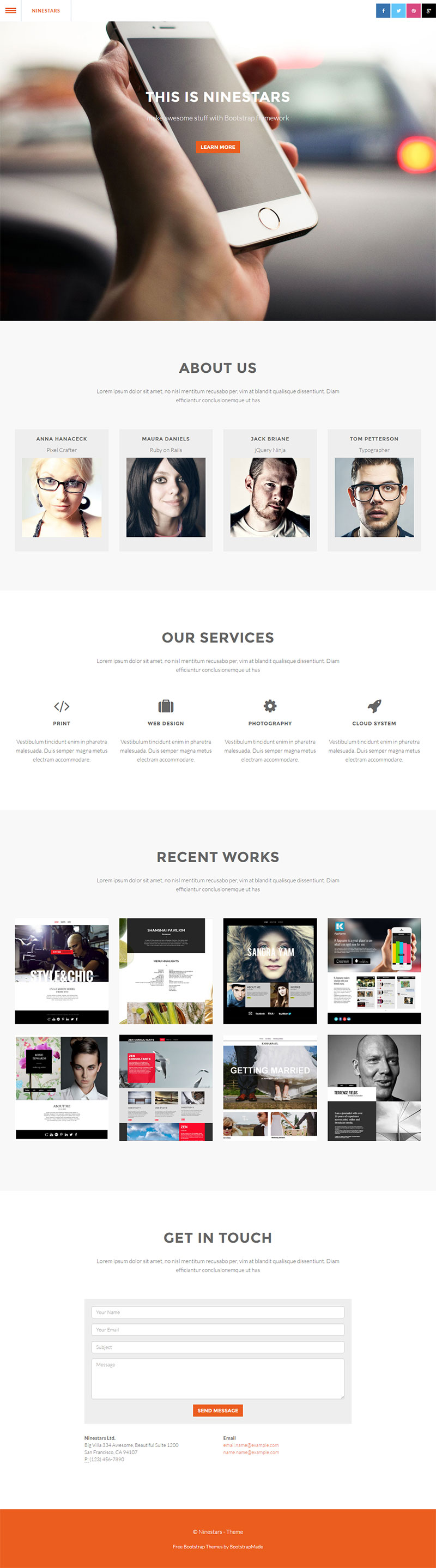 ninestars-bootstrap-3-one-page-template