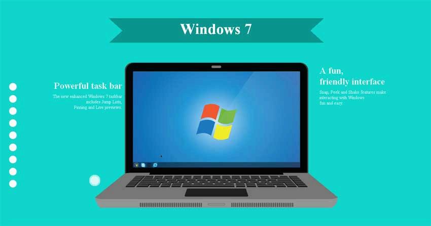 微软计算机发展历程页面滚动展示