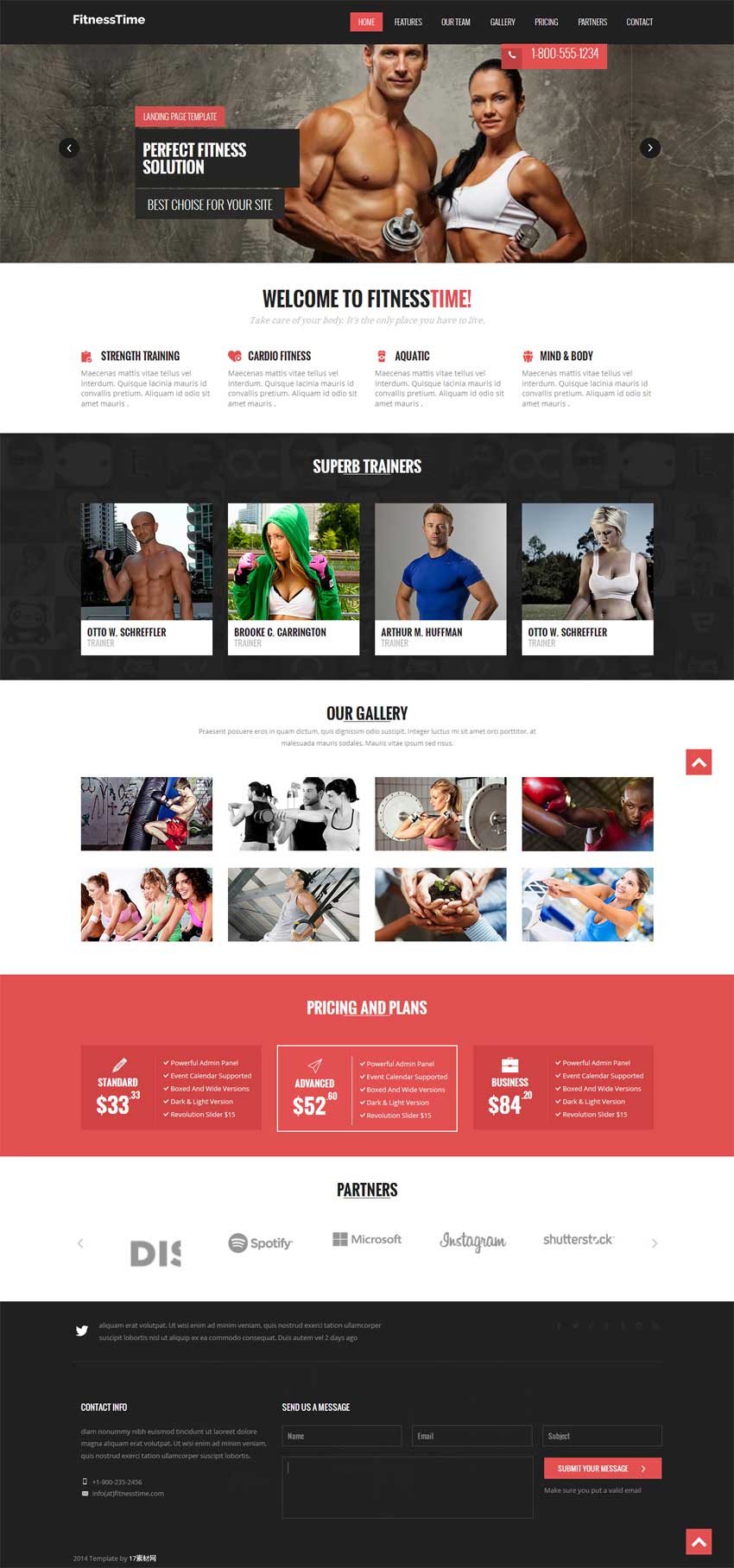 黑色宽屏的健身俱乐部网站