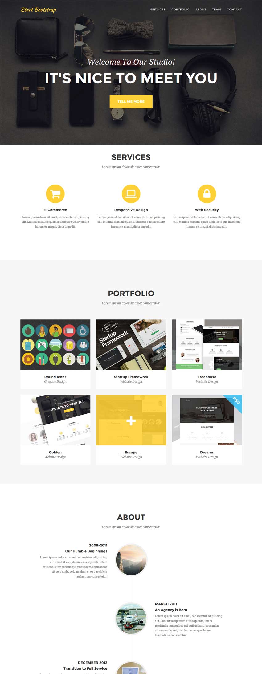 简洁的bootstrap个人主页网站