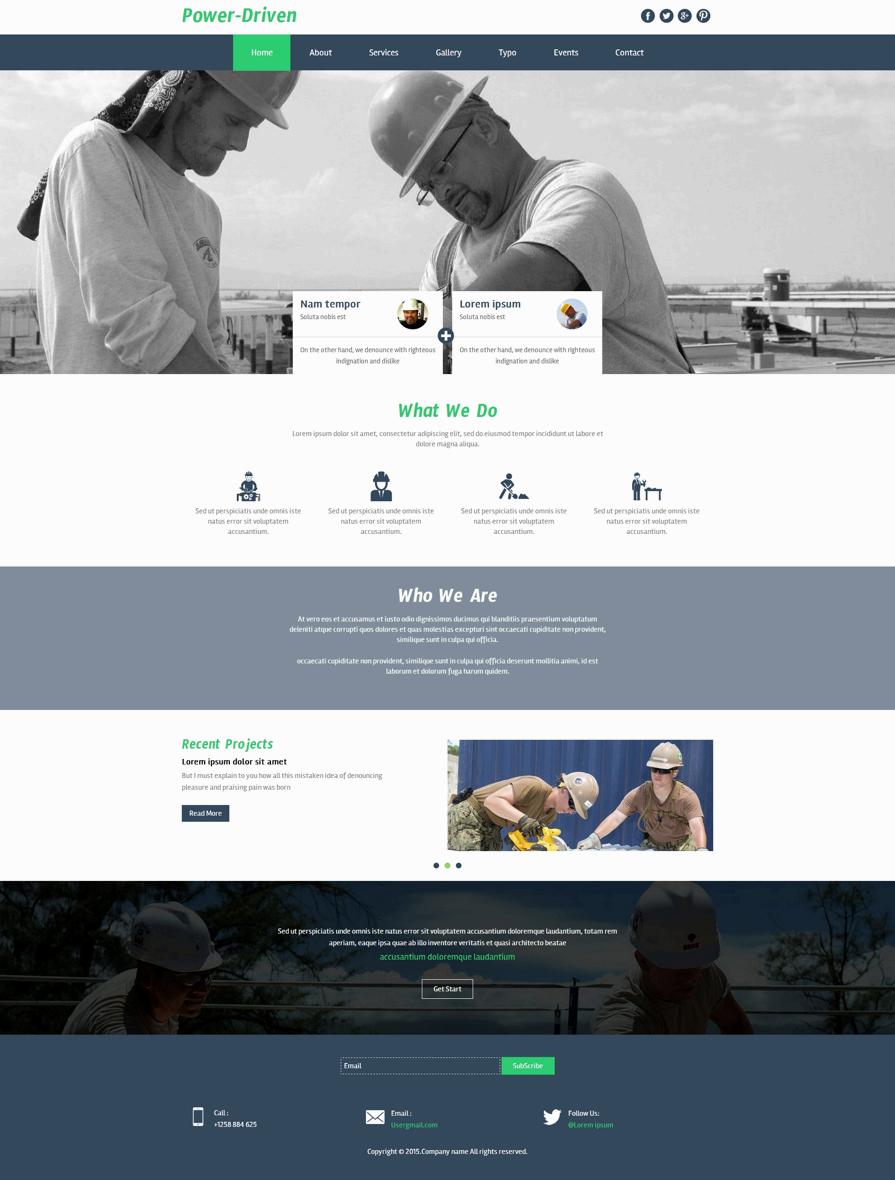 宽屏简洁建筑工业施工网站