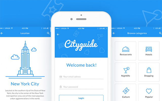 Cityguide Mobile App PSD