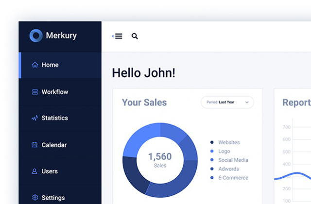 Merkury Dashboard PSD Template