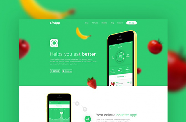 FitApp PSD Template