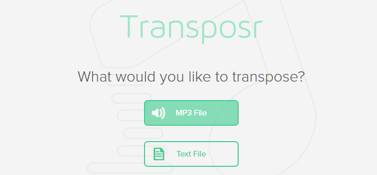 Transposr – 在线MP3音乐和乐谱转换器