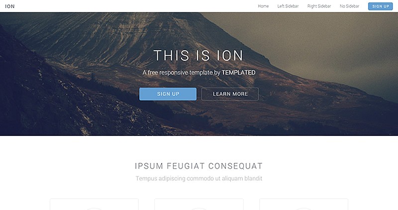 Ion:多用途响应式HTML5免费模板