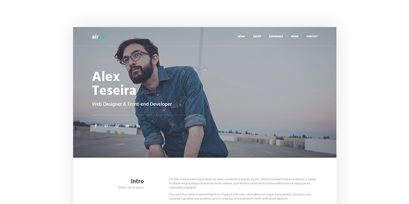 Aircv – Professional CV Parallax Template