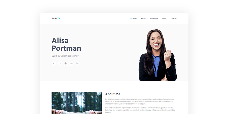 AceCV – Professional CV Parallax Template