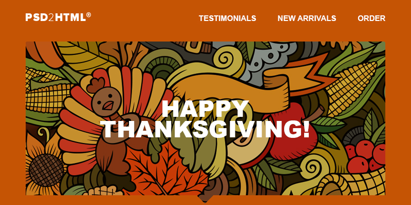 Thanksgiving Email PSD & HTML模板