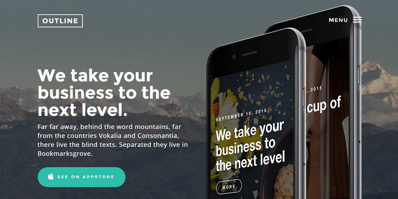 Outline: HTML5单页Bootstrap模板