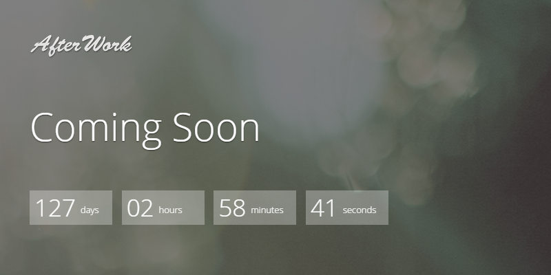 AfterWork: Parallax Coming Soon HTML Template