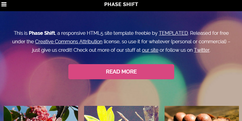 Phase Shift: Colorful Pinterest-style HTML5 Template