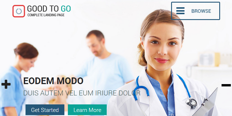 Good to Go: Single Page HTML Medical Web Template