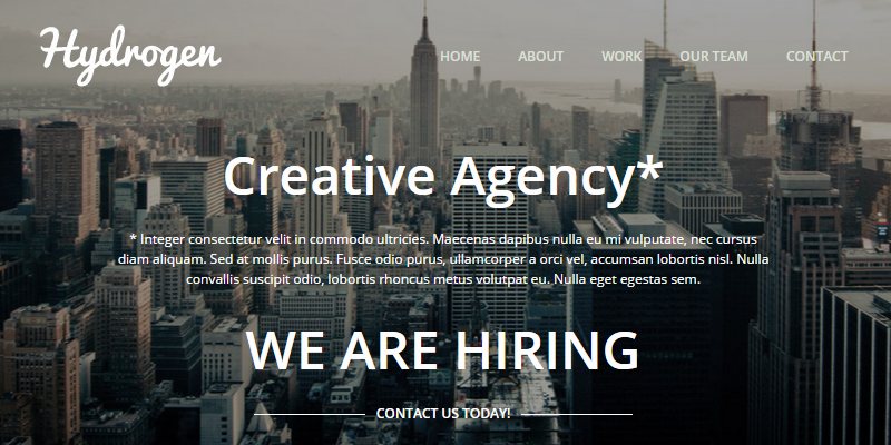 Hydrogen: HTML5 & CSS3 One Page Template