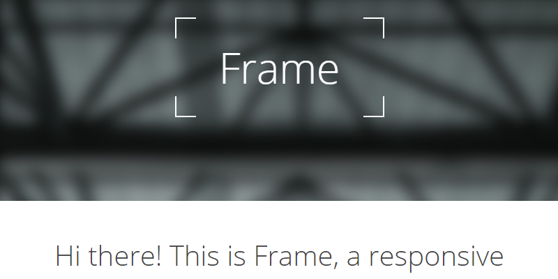 Frame: Responsive Portfolio HTML5 Template