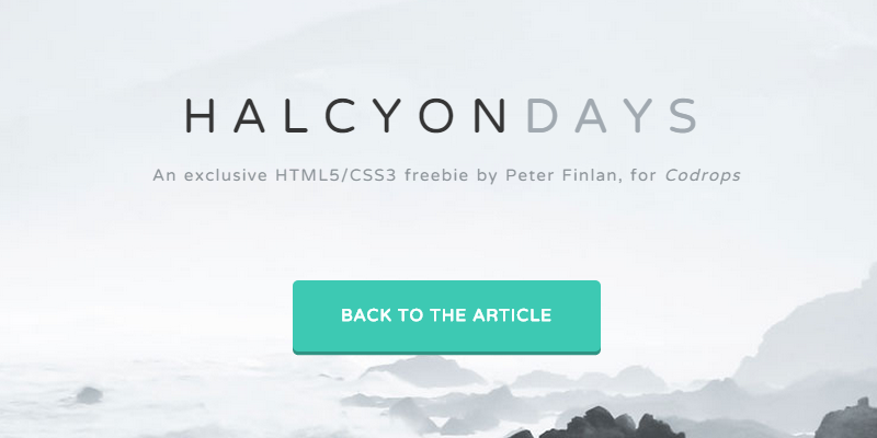 Halcyon Days: One-Page HTML & CSS Template