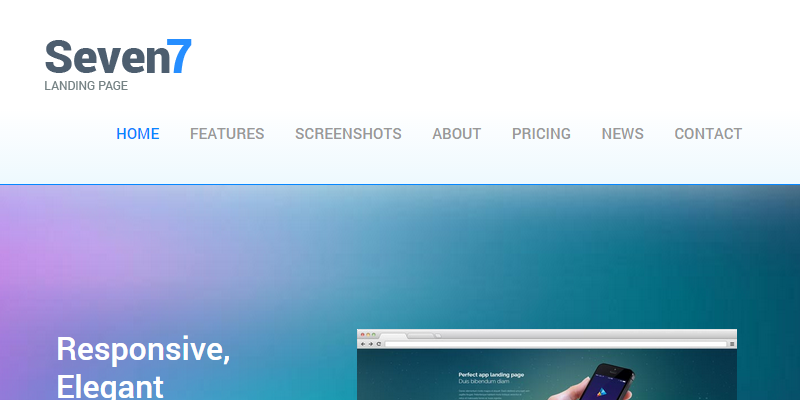 Seven7: Landing HTML Page Template