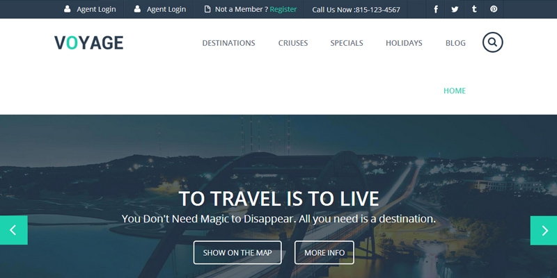 Voyage: Flat Responsive Travelling Web Template