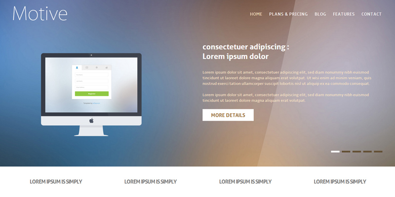 Motive: Corporate Flat Responsive PSD & HTML Web Template