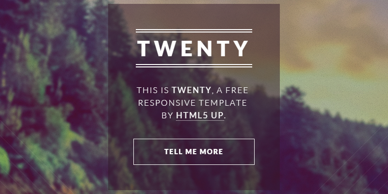 Twenty: Responsive Startup HTML5 & CSS3 Template