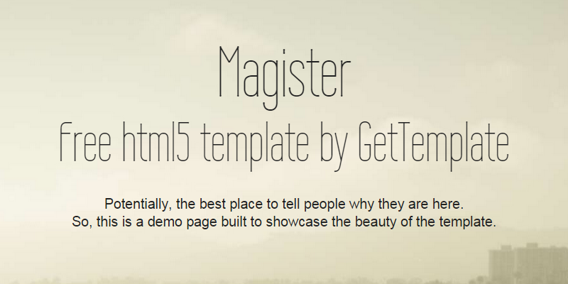 Magister: Free One-page Bootstrap Template