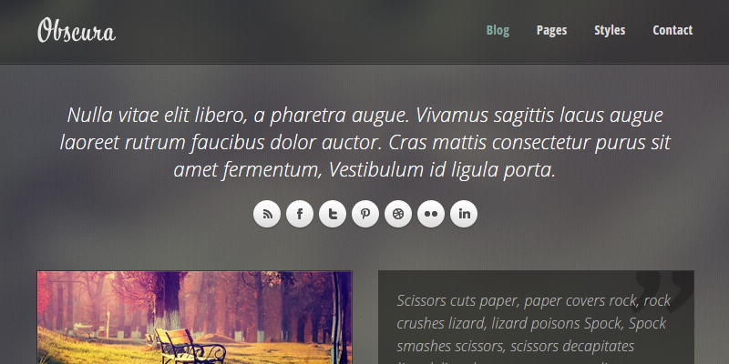 Obscura: Free Responsive HTML & CSS Template