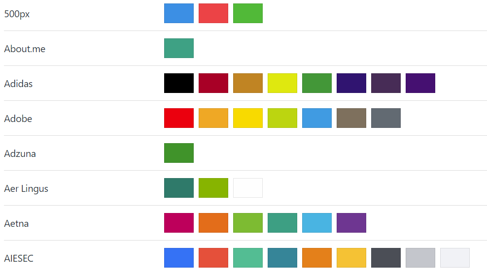 世界知名品牌颜色收集网 — Brand Colors