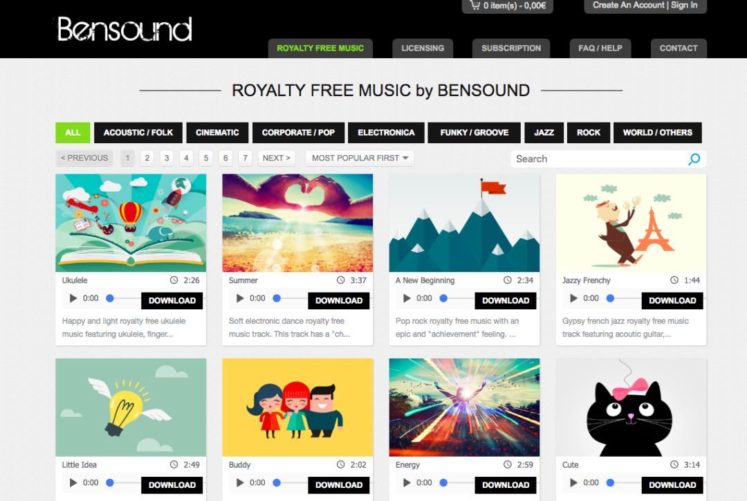 超棒音效网站安利 — Bensound