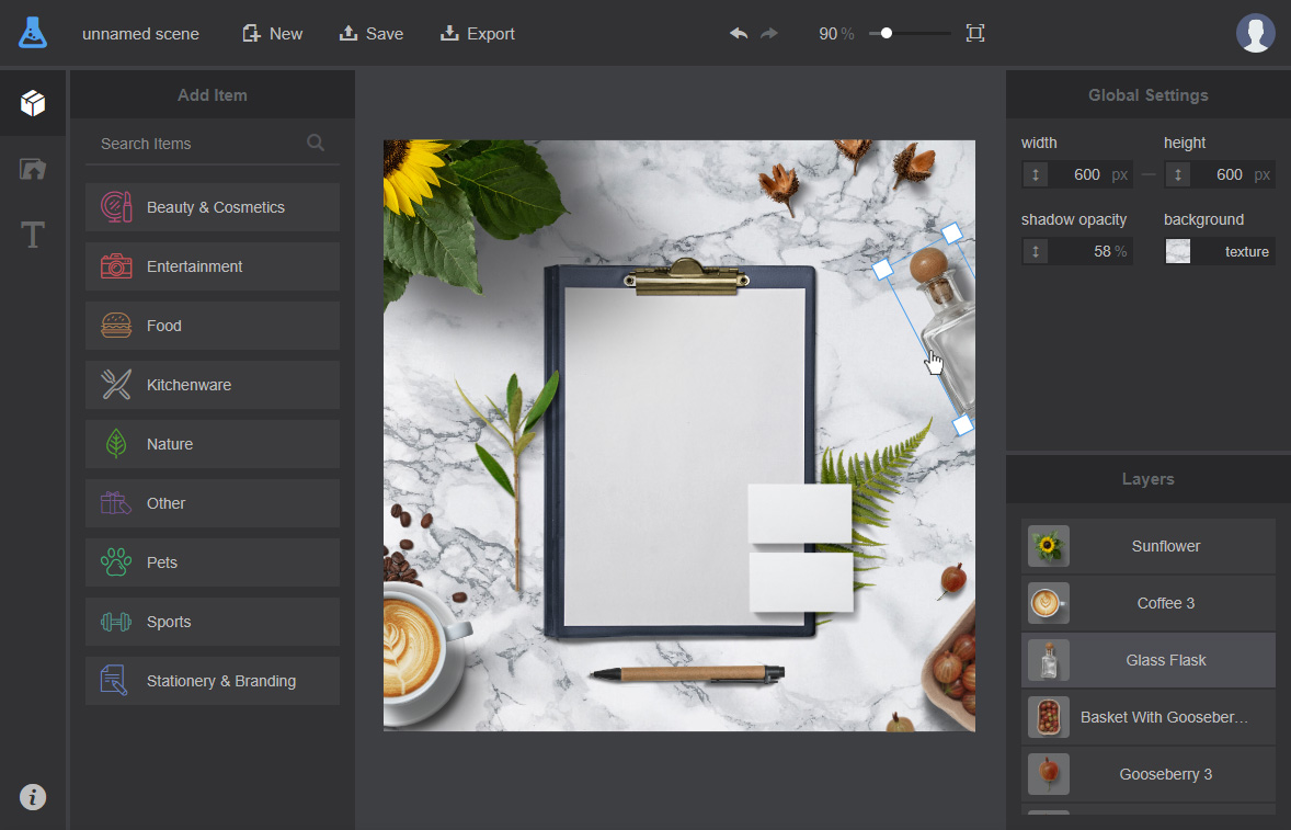 在线创意桌面设计工具 – SceneLab